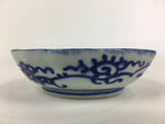 Antique C1900 Japanese Porcelain Deep Plate Sometsuke Blue Flower PY14