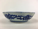Antique C1900 Japanese Porcelain Deep Plate Sometsuke Blue Flower PY14