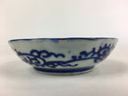 Antique C1900 Japanese Porcelain Deep Plate Sometsuke Blue Flower PY14