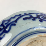 Antique C1900 Japanese Porcelain Deep Plate Sometsuke Blue Flower PY14