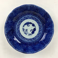 Antique C1900 Japanese Porcelain Deep Plate Sometsuke Blue Flower PY14