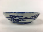 Antique C1900 Japanese Porcelain Deep Plate Sometsuke Blue Flower PY15