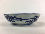Antique C1900 Japanese Porcelain Deep Plate Sometsuke Blue Flower PY15