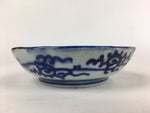 Antique C1900 Japanese Porcelain Deep Plate Sometsuke Blue Flower PY15