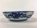 Antique C1900 Japanese Porcelain Deep Plate Sometsuke Blue Flower PY15