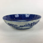 Antique C1900 Japanese Porcelain Deep Plate Sometsuke Blue Flower PY16