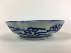 Antique C1900 Japanese Porcelain Deep Plate Sometsuke Blue Flower PY16