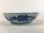Antique C1900 Japanese Porcelain Deep Plate Sometsuke Blue Flower PY16