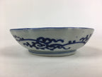 Antique C1900 Japanese Porcelain Deep Plate Sometsuke Blue Flower PY17