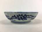 Antique C1900 Japanese Porcelain Deep Plate Sometsuke Blue Flower PY17
