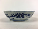 Antique C1900 Japanese Porcelain Deep Plate Sometsuke Blue Flower PY17