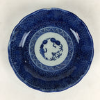 Antique C1900 Japanese Porcelain Deep Plate Sometsuke Blue Flower PY17