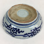 Antique C1900 Japanese Porcelain Deep Plate Sometsuke Blue Flower PY18
