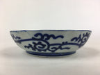 Antique C1900 Japanese Porcelain Deep Plate Sometsuke Blue Flower PY18