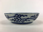 Antique C1900 Japanese Porcelain Deep Plate Sometsuke Blue Flower PY18