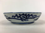Antique C1900 Japanese Porcelain Deep Plate Sometsuke Blue Flower PY18