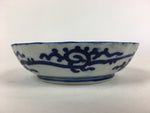 Antique C1900 Japanese Porcelain Deep Plate Sometsuke Blue Flower PY18
