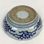 Antique C1900 Japanese Porcelain Deep Plate Sometsuke Blue Flower PY19