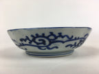 Antique C1900 Japanese Porcelain Deep Plate Sometsuke Blue Flower PY19
