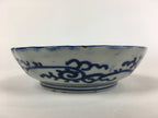 Antique C1900 Japanese Porcelain Deep Plate Sometsuke Blue Flower PY19