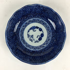 Antique C1900 Japanese Porcelain Deep Plate Sometsuke Blue Flower PY19