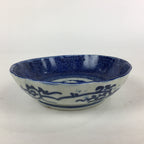 Antique C1900 Japanese Porcelain Deep Plate Sometsuke Blue Flower PY20