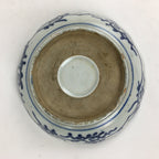 Antique C1900 Japanese Porcelain Deep Plate Sometsuke Blue Flower PY20