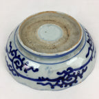 Antique C1900 Japanese Porcelain Deep Plate Sometsuke Blue Flower PY21