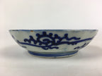 Antique C1900 Japanese Porcelain Deep Plate Sometsuke Blue Flower PY21