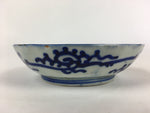 Antique C1900 Japanese Porcelain Deep Plate Sometsuke Blue Flower PY21