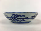 Antique C1900 Japanese Porcelain Deep Plate Sometsuke Blue Flower PY21