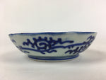 Antique C1900 Japanese Porcelain Deep Plate Sometsuke Blue Flower PY21