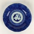 Antique C1900 Japanese Porcelain Deep Plate Sometsuke Blue Flower PY21