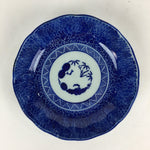 Antique C1900 Japanese Porcelain Deep Plate Sometsuke Blue Flower PY21