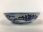 Antique C1900 Japanese Porcelain Deep Plate Sometsuke Blue Flower PY22