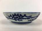 Antique C1900 Japanese Porcelain Deep Plate Sometsuke Blue Flower PY22