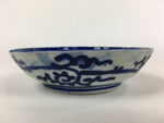 Antique C1900 Japanese Porcelain Deep Plate Sometsuke Blue Flower PY22