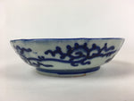 Antique C1900 Japanese Porcelain Deep Plate Sometsuke Blue Flower PY22