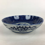 Antique C1900 Japanese Porcelain Deep Plate Sometsuke Blue Flower PY23