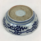 Antique C1900 Japanese Porcelain Deep Plate Sometsuke Blue Flower PY23
