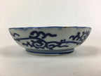 Antique C1900 Japanese Porcelain Deep Plate Sometsuke Blue Flower PY23