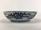 Antique C1900 Japanese Porcelain Deep Plate Sometsuke Blue Flower PY23