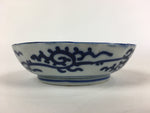 Antique C1900 Japanese Porcelain Deep Plate Sometsuke Blue Flower PY23