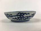 Antique C1900 Japanese Porcelain Deep Plate Sometsuke Blue Flower PY23