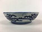 Antique C1900 Japanese Porcelain Deep Plate Sometsuke Blue Flower PY23
