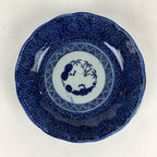 Antique C1900 Japanese Porcelain Deep Plate Sometsuke Blue Flower PY23