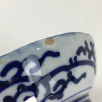 Antique C1900 Japanese Porcelain Deep Plate Sometsuke Blue Flower PY24