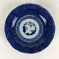Antique C1900 Japanese Porcelain Deep Plate Sometsuke Blue Flower PY24