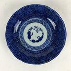 Antique C1900 Japanese Porcelain Deep Plate Sometsuke Blue Flower PY24