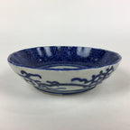 Antique C1900 Japanese Porcelain Deep Plate Sometsuke Blue Flower PY25